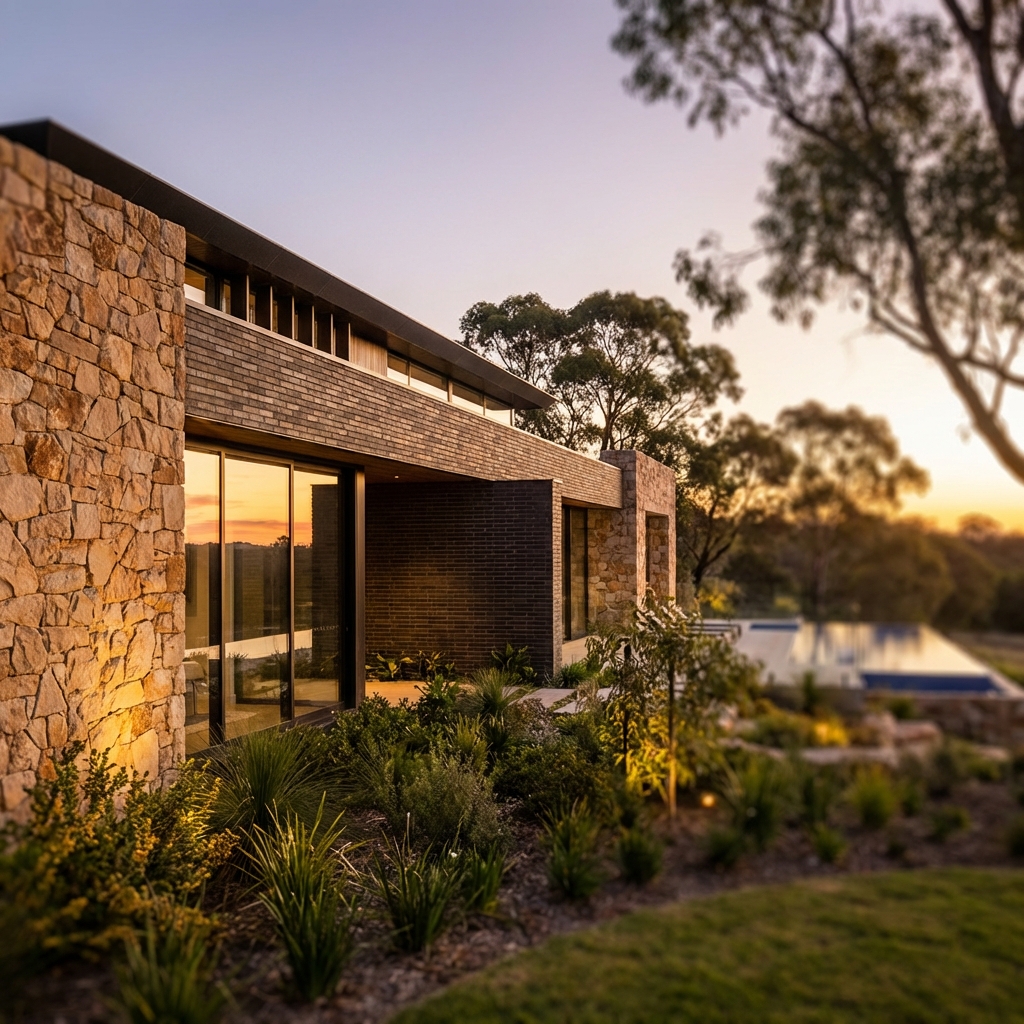 Maison avec façade en pierre